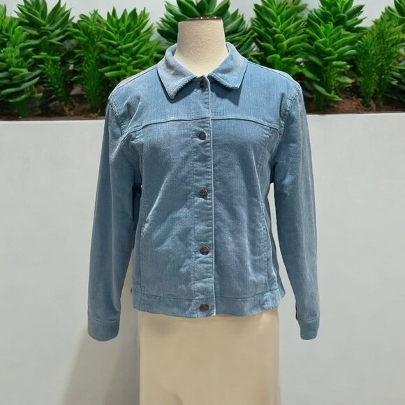 L.L. Bean Jackets & Blazers - LL Bean Petite Blue Corduroy Jacket Classic Casual Lightweight Layering Preppy
